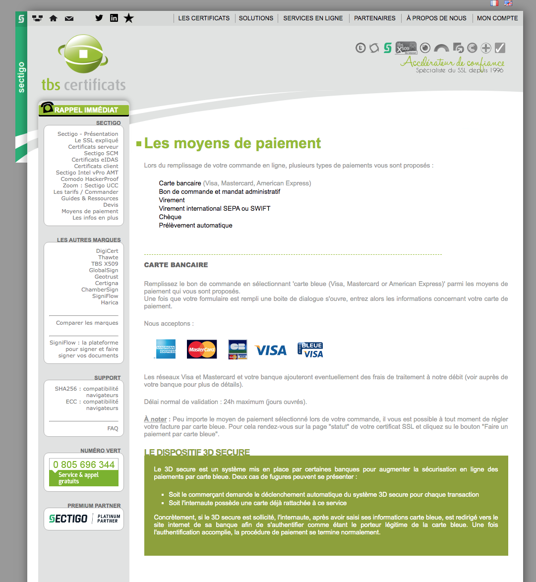 tbs certificats